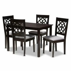 Promo 🥰 Rectangle Baxton Studio Renaud 5 Piece Dining Table Set ✨