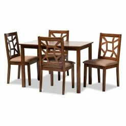 Cheap 🎁 Rectangle Baxton Studio Abilene 5 Piece Dining Table Set ⭐