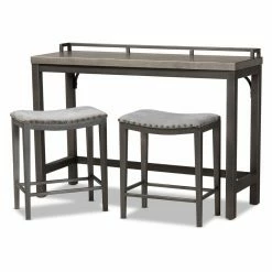 Best Pirce 👍 Rectangle Baxton Studio Noll 3 Piece Counter Height Dining Set 😍