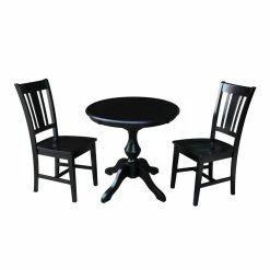 Wholesale 🌟 Round International Concepts 3 Piece 30 In. Curved Base Dining Table Set 😍