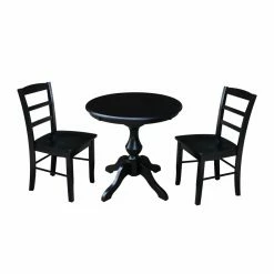 Brand new ✨ Round International Concepts 3 Piece 30 In. Curved Base Dining Table Set With Madrid Chairs 👏