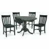 Deals ✔️ Round International Concepts Hickory Valley 5 Piece Dual Drop Leaf Table With 4 Schoolhouse Chairs - Black 😍 -Kitchen Sales Store masterWWI266