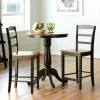 Top 10 😀 International Concepts Oakdale 3 Piece Round Counter Height Dining Table With 2 Madrid Stools - Black/Cherry ❤️ -Kitchen Sales Store masterWWI294