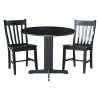 Best reviews of 👍 Round International Concepts 3 Piece Dining Table Set - Black 😀 -Kitchen Sales Store masterWWI458