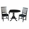 Wholesale 🥰 Round International Concepts Dual Drop Leaf 3 Piece Dining Table Set With Mission Chairs 🎁 -Kitchen Sales Store masterWWI623