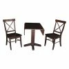 Best deal ✨ International Concepts Dual Drop Leaf Square 3 Piece Dining Table Set With X-Back Chairs 🎁 -Kitchen Sales Store masterWWI625