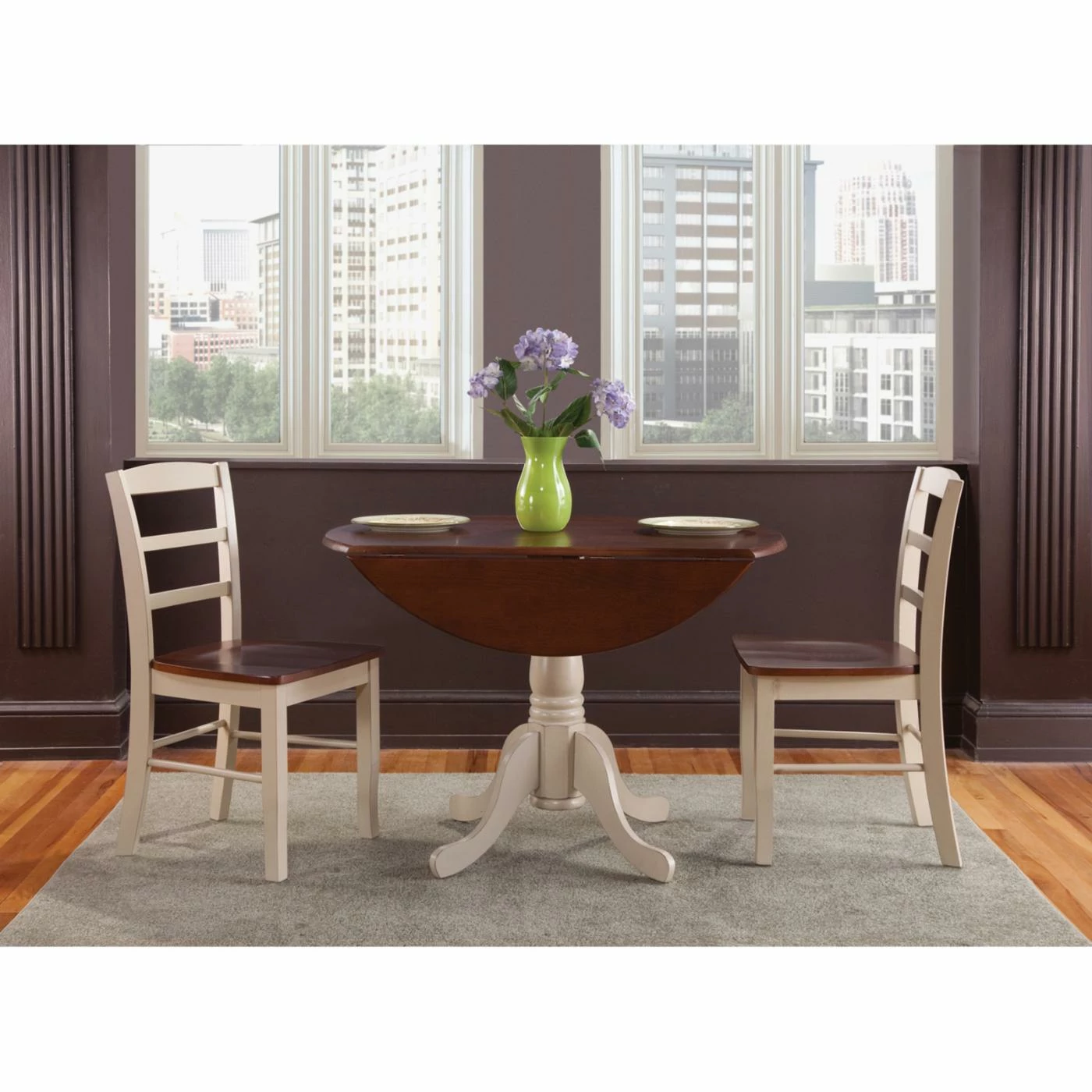 Best reviews of ❤️ Round International Concepts Dual Drop Leaf 3 Piece Dining Table Set With Madrid Chairs ✔️ 3 Best reviews of ❤️ Round International Concepts Dual Drop Leaf 3 Piece Dining Table Set With Madrid Chairs ✔️