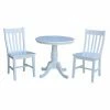 Hot Sale ⌛ Round International Concepts 3 Piece Dining Set With Cafe Chairs 🥰 -Kitchen Sales Store masterWWI758