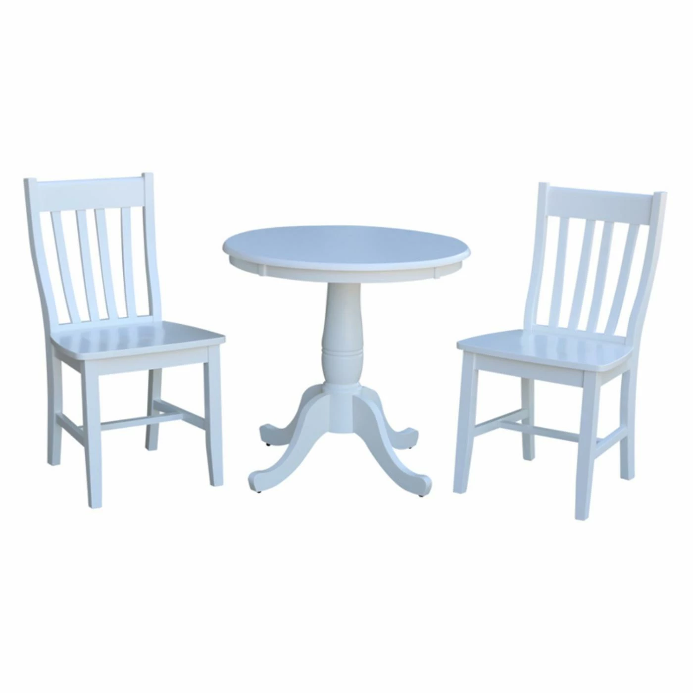 Hot Sale ⌛ Round International Concepts 3 Piece Dining Set With Cafe Chairs 🥰 3 Hot Sale ⌛ Round International Concepts 3 Piece Dining Set With Cafe Chairs 🥰