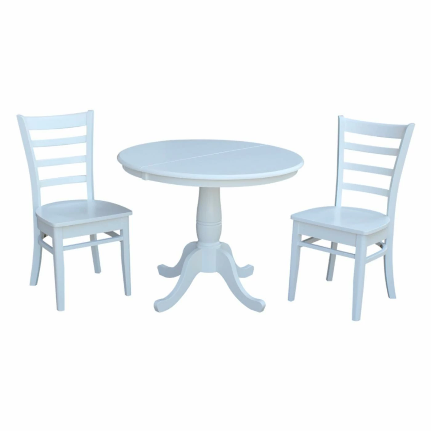 Brand new ⌛ International Concepts Round Extension 3 Piece Dining Set With Emily Chairs 🛒 3 Brand new ⌛ International Concepts Round Extension 3 Piece Dining Set With Emily Chairs 🛒