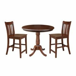 Promo ⌛ Oval International Concepts Curved Pedestal Counter Height Dining Table Set With San Remo Chairs 🎁