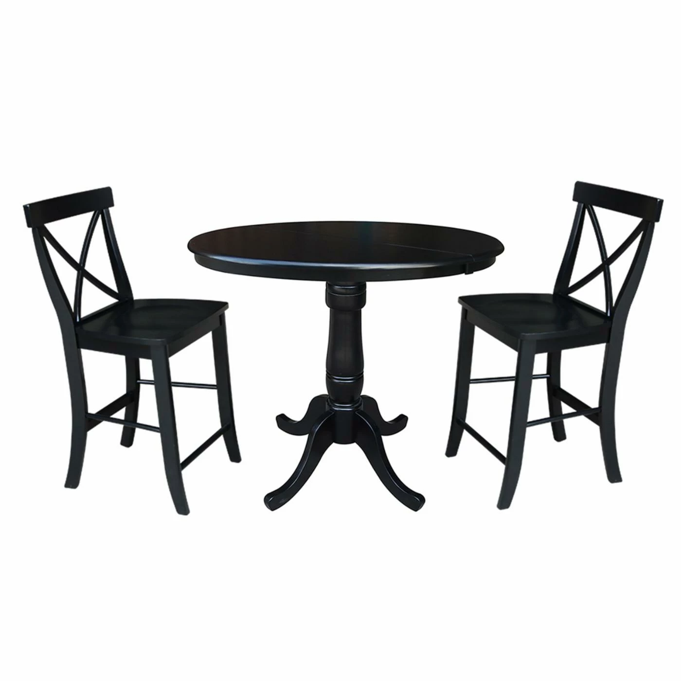 Brand new โ Oval International Concepts 3 Piece Counter Height Table Set With Extension Leaf And 2 Cross Back Chairs ๐ 3 Brand new โ Oval International Concepts 3 Piece Counter Height Table Set With Extension Leaf And 2 Cross Back Chairs ๐