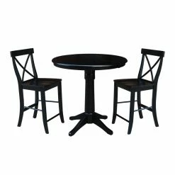 Top 10 🌟 Oval International Concepts 3 Piece Counter Height Dining Table With Cross Back Chairs ⌛
