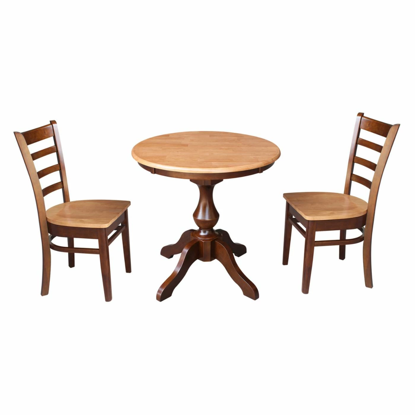 Hot Sale ๐งจ Round International Concepts 3 Piece Fluted Pedestal Dining Table Set With Emily Chairs ๐ 3 Hot Sale ๐งจ Round International Concepts 3 Piece Fluted Pedestal Dining Table Set With Emily Chairs ๐