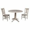 Best Sale ⌛ International Concepts Jayden 3 Piece Round Pedestal Table With 2 Chairs 🧨 -Kitchen Sales Store masterWWI929