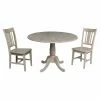 Budget 💯 International Concepts Jordan 3 Piece Round Pedestal Table With 2 Chairs 🎉 -Kitchen Sales Store masterWWI930