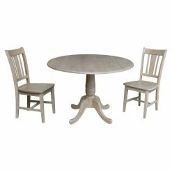 Budget 💯 International Concepts Jordan 3 Piece Round Pedestal Table With 2 Chairs 🎉