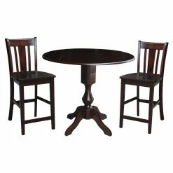 Cheapest ⭐ International Concepts Jonah 3 Piece Round Pedestal Gathering Height Table Set 🛒