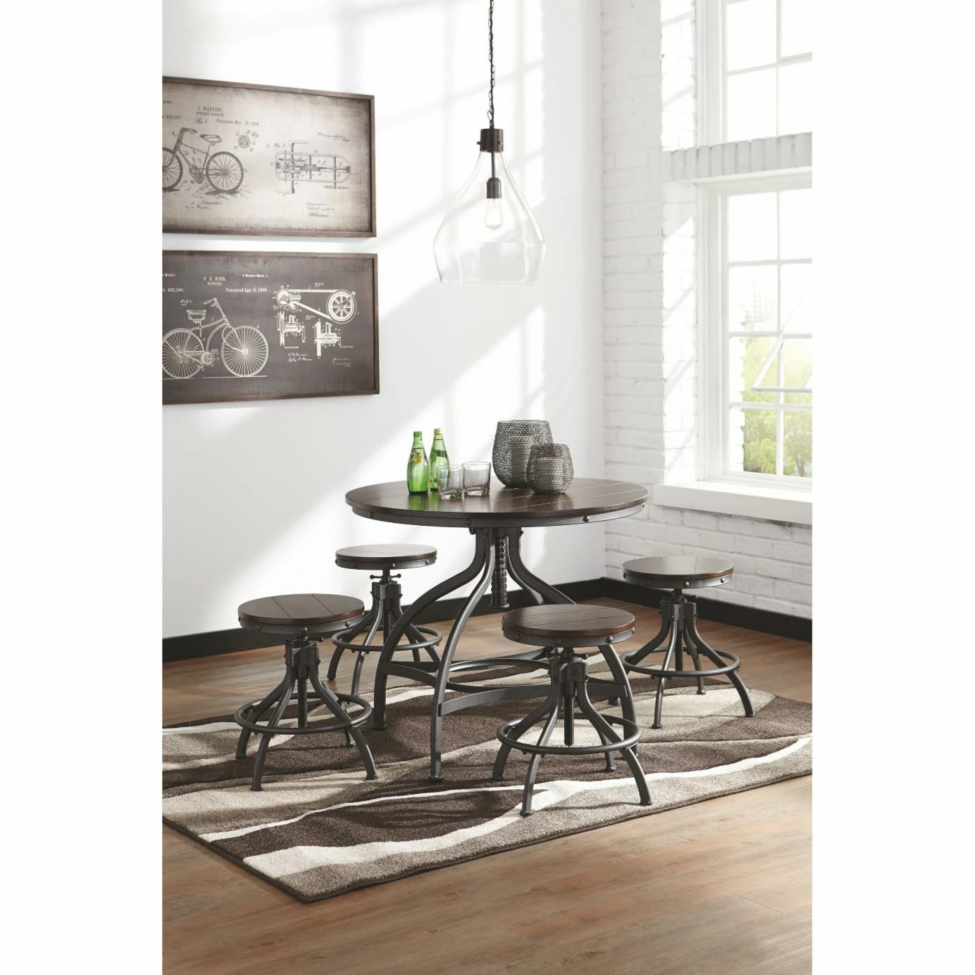 Budget 💯 Round Signature Design By Ashley Odium 5 Piece Adjustable Height Dining Table Set 🔔 7 Budget 💯 Round Signature Design By Ashley Odium 5 Piece Adjustable Height Dining Table Set 🔔 - Image 5