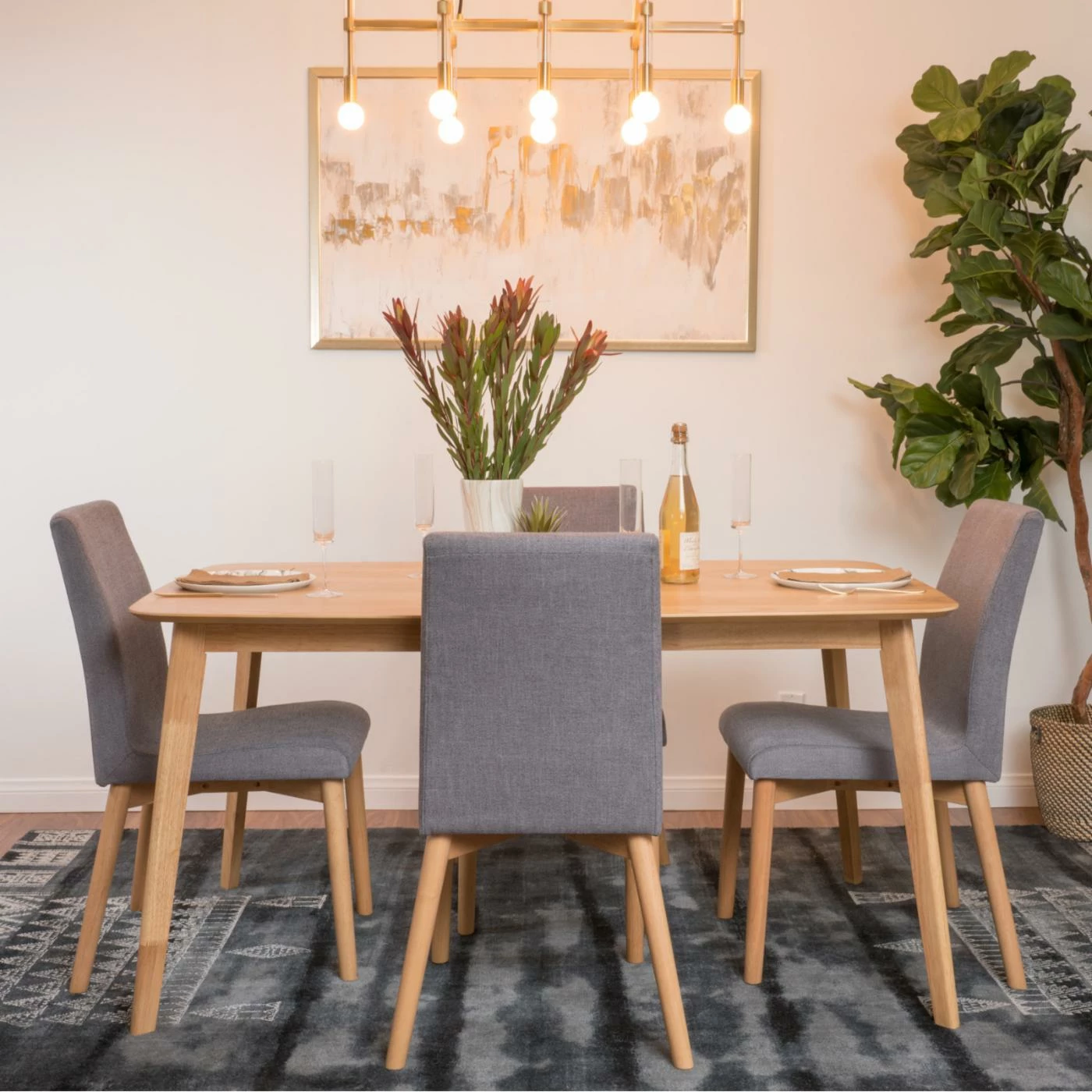 Wholesale 😉 Best Selling Home Rectangle Carole 59 In. Rectangular 5 Piece Dining Set ✔️ 7 Wholesale 😉 Best Selling Home Rectangle Carole 59 In. Rectangular 5 Piece Dining Set ✔️ - Image 5