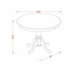 Cheap 🔥 East West Furniture Antique ANNO5 Five Piece Round Pedestal Dining Set 🔔 -Kitchen Sales Store scaleEASE1275