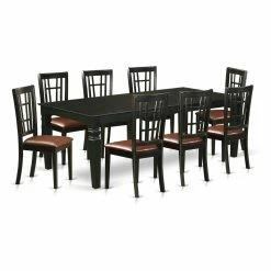 Promo 💯 Rectangle East West Furniture Logan 9 Piece Windowpane Dining Table Set 🔔 -Kitchen Sales Store scaleEASE768