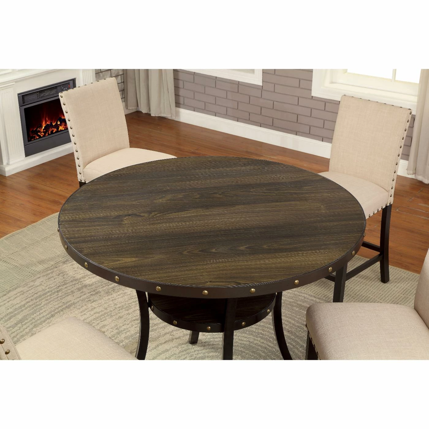 Wholesale 😉 Furniture Of America Gabriel 5 Piece Rustic Round Counter Height Table Set ✔️ 7 Wholesale 😉 Furniture Of America Gabriel 5 Piece Rustic Round Counter Height Table Set ✔️ - Image 5