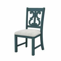 Budget 😍 Round Furniture Of America Mudd 5-Piece Dining Table Set - Antique Blue ⭐ -Kitchen Sales Store scaleENLB5555