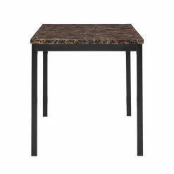 Buy 🔥 Chelsea Lane Rectangle Weston Home Tempe 5-Piece Metal Table With Faux Marble Top Dining Set - Dark Brown 🧨 -Kitchen Sales Store scaleHME2610