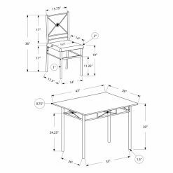 Brand new 🎉 Rectangle Monarch Specialties 5 Piece Dining Table Set With Cross Back Chairs 😍 -Kitchen Sales Store scaleMON1540