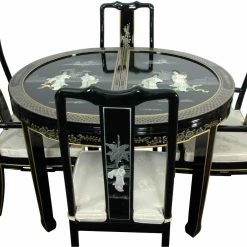 Best deal 🤩 Oval Oriental Furniture Lacquered Dining Room Set ✔️ -Kitchen Sales Store scaleOUI1947