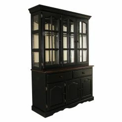 Wholesale 👍 Round Sunset Trading 7 Piece Dining Table Set With China Cabinet 🔔 -Kitchen Sales Store scaleSET973